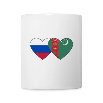 Russland Turkmenistan Flagge Herz - Tasse - Weiß - Vorne