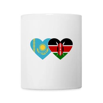 Kazakhstan Kenya Flag Heart - Mug blanc - blanc - Devant