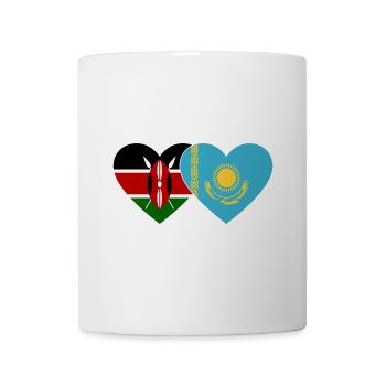 Kenia KasachstanFlagge Herz - Tasse - Weiß - Vorne