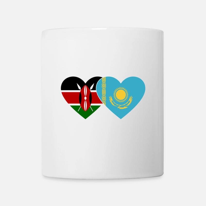 Kenia KasachstanFlagge Herz - Tasse - Weiß