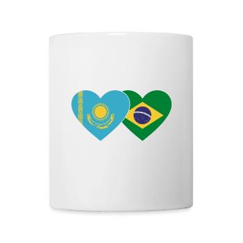 Kazakhstan Brésil Drapeau Coeur - Mug blanc - blanc - Devant