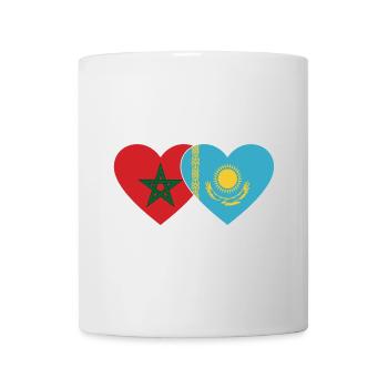 Marokko Kasachstan Flagge Herz - Tasse - Weiß - Vorne