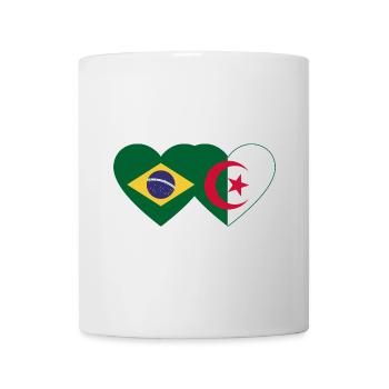 Brazil Algeria Flag Heart - Mug - white - Front
