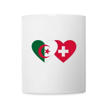 Algerien Schweiz Flagge Herz - Tasse - Weiß - Vorne