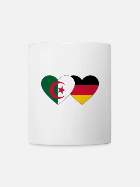 Algérie Allemagne Flag Coeur - Mug blanc - blanc