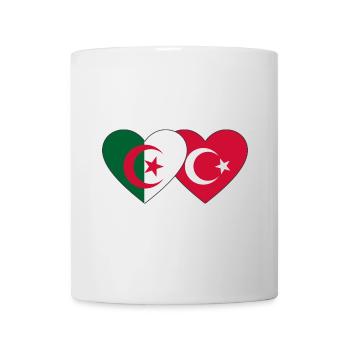 Algeria Turkey Flag Heart - Mug - white - Front