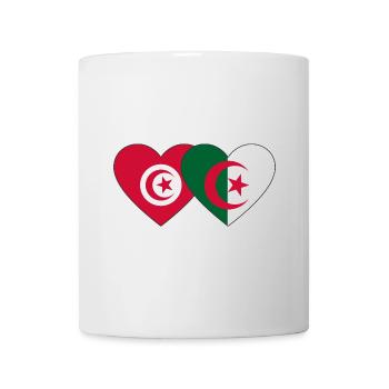 Tunisia Algeria Flag Heart - Mug - white - Front