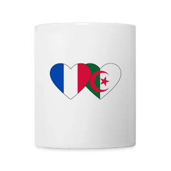 France Algeria Flag Heart - Mug - white - Front
