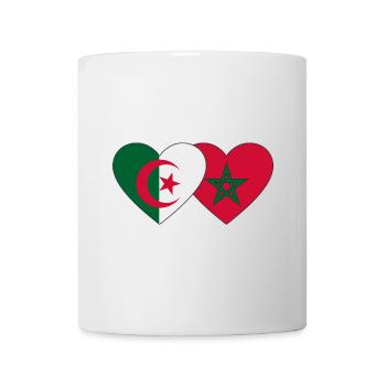 Algerien Marokko Flagge Herz - Tasse - Weiß - Vorne