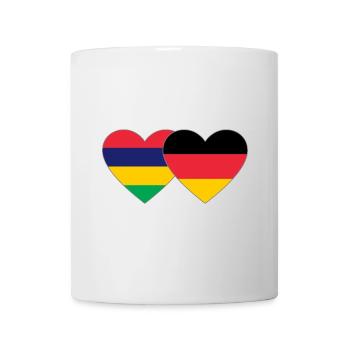 Mauritius Germany Flag Heart - Mug - white - Front