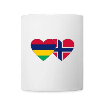 Mauritius Norway Flag Heart - Mug - white - Front