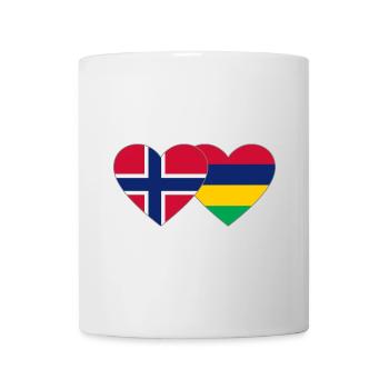 Norwegen Mauritius Flagge Herz - Tasse - Weiß - Vorne