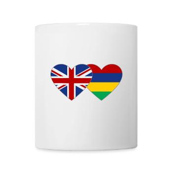 England Mauritius Flagge Herz - Tasse - Weiß - Vorne