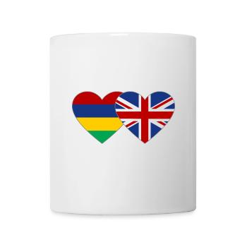 Mauritius England Flag Heart - Mug - white - Front