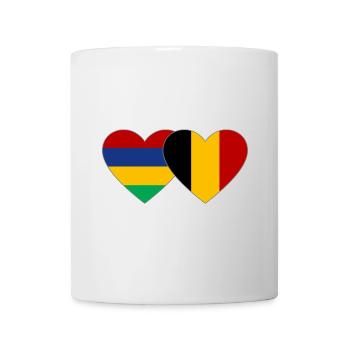 Mauritius Belgien Flagge Herz - Tasse - Weiß - Vorne