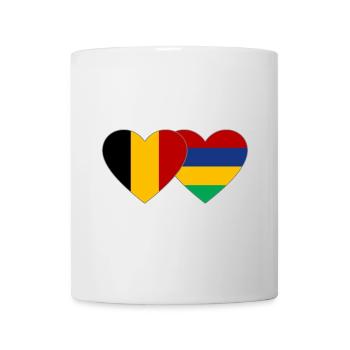 Belgien Mauritius Flagge Herz - Tasse - Weiß - Vorne