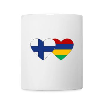 Finnland Mauritius Flagge Herz - Tasse - Weiß - Vorne