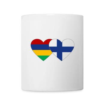 Mauritius Finnland Flagge Herz - Tasse - Weiß - Vorne