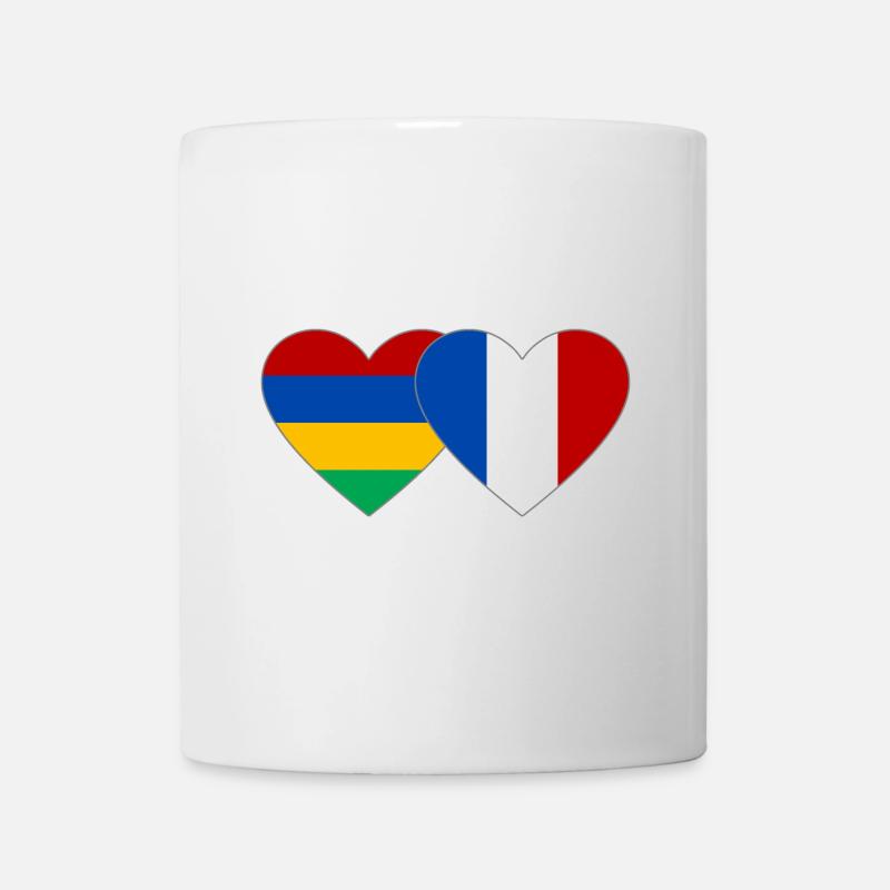 Maurice France Flag Coeur - Mug blanc - blanc