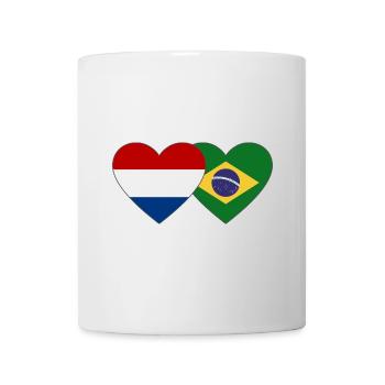 Holland Brazil Flag Heart - Mug - white - Front