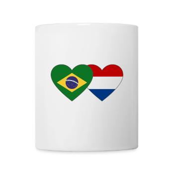 Brazil Holland Flag Heart - Mug - white - Front