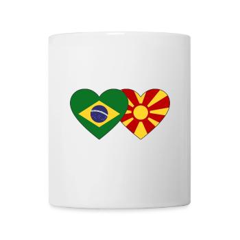 Brasilien Mazedonien Flagge Herz - Tasse - Weiß - Vorne