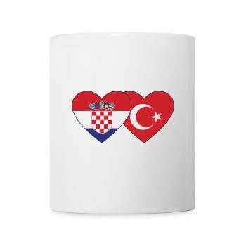 Croatia Turkey Flag Heart - Mug - white - Front
