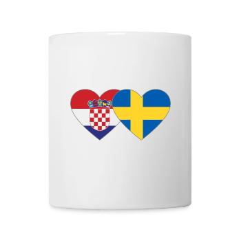Croatie Suède Flag Coeur - Mug blanc - blanc - Devant