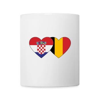 Croatia Belgium Flag Heart - Mug - white - Front