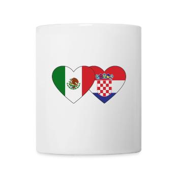 Mexico Croatia Flag Heart - Mug - white - Front