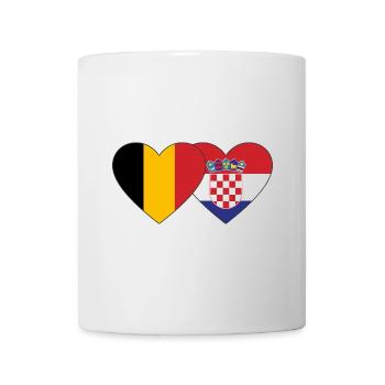 Belgique Croatie Flag Coeur - Mug blanc - blanc - Devant