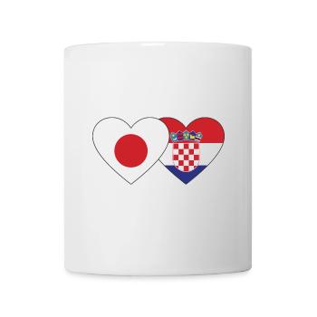 Japan Kroatien Flagge Herz - Tasse - Weiß - Vorne