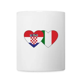 Croatia Italy Flag Heart - Mug - white - Front