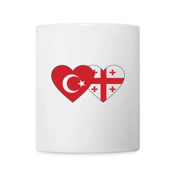 Turkey Georgia Flag Heart - Mug - white - Front