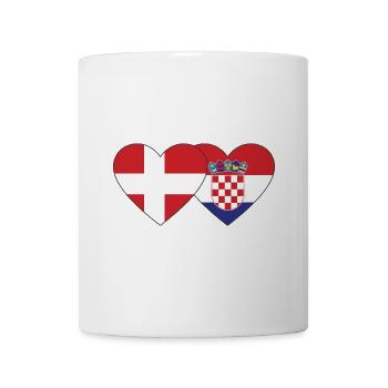 Dänemark Kroatien Flagge Herz - Tasse - Weiß - Vorne