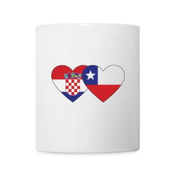 Kroatien Chile Flagge Herz - Tasse - Weiß - Vorne