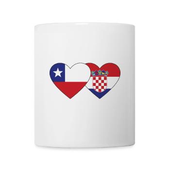 Chile Kroatien Flagge Herz - Tasse - Weiß - Vorne