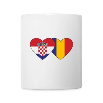Croatia Romania Flag Heart - Mug - white - Front