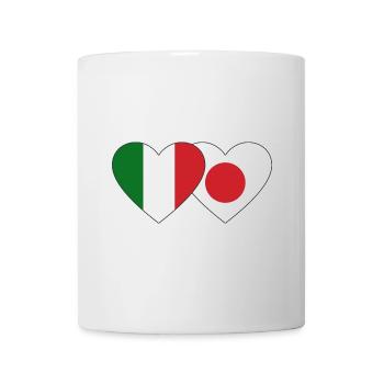 Italien Japan Flagge Herz - Tasse - Weiß - Vorne