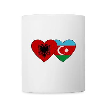 Albania Azerbaijan Flag Heart - Mug - white - Front