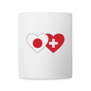Japon Suisse Flag Heart - Mug blanc - blanc - Devant