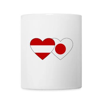 Austria Japan Flag Heart - Mug - white - Front