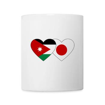 Jordanien Japan Flagge Herz - Tasse - Weiß - Vorne