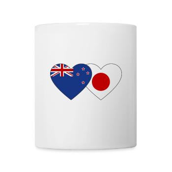 Neuseeland Japan Flagge Herz - Tasse - Weiß - Vorne