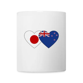 Japan Neuseeland Flagge Herz - Tasse - Weiß - Vorne
