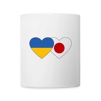 Ukraine Japon Flag Coeur - Mug blanc - blanc - Devant