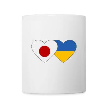 Japon Ukraine Flag Coeur - Mug blanc - blanc - Devant