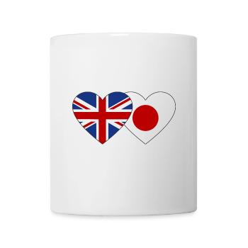 England Japan Flag Heart - Mug - white - Front