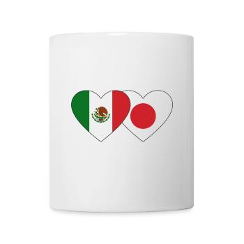 Mexico Japan Flag Heart - Mug - white - Front