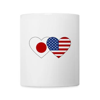 Japan USA Flag Heart - Mug - white - Front